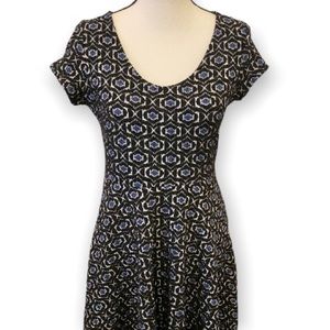 Leota Stretch Dress, Heavy Knit, Fit And Flare, Geometric Pattern, Medium, Midi